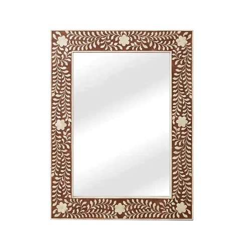 Handmade Customized Bone Inlay Rectangular Mirror Frame