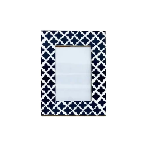 Handmade Customized Bone Inlay Geometric Pattern Photo Frame